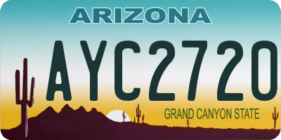 AZ license plate AYC2720