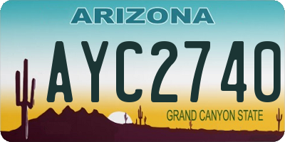 AZ license plate AYC2740