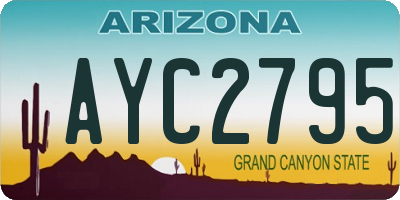 AZ license plate AYC2795