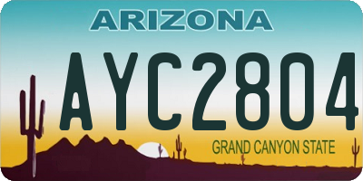 AZ license plate AYC2804