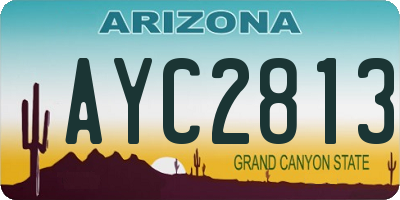 AZ license plate AYC2813