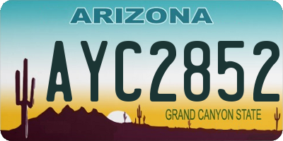 AZ license plate AYC2852