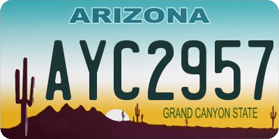 AZ license plate AYC2957