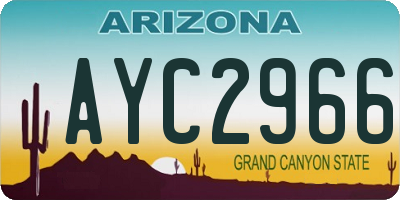 AZ license plate AYC2966