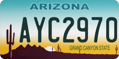 AZ license plate AYC2970