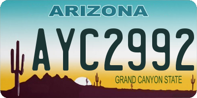 AZ license plate AYC2992