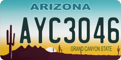 AZ license plate AYC3046