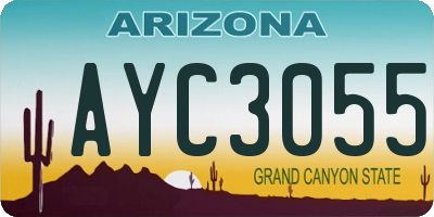 AZ license plate AYC3055