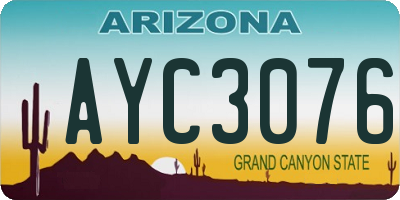 AZ license plate AYC3076