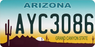 AZ license plate AYC3086