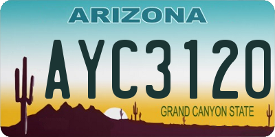 AZ license plate AYC3120