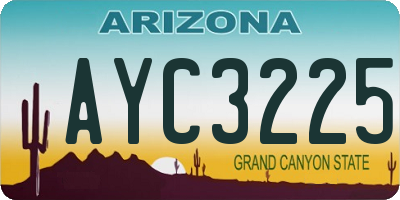AZ license plate AYC3225