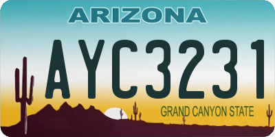 AZ license plate AYC3231