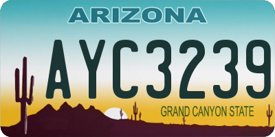 AZ license plate AYC3239