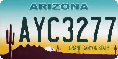 AZ license plate AYC3277