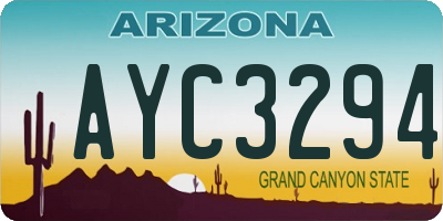 AZ license plate AYC3294