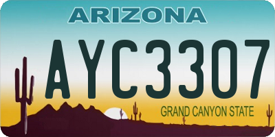 AZ license plate AYC3307