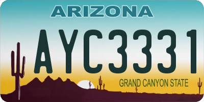 AZ license plate AYC3331