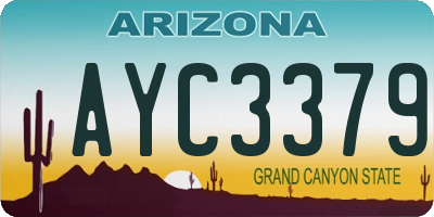 AZ license plate AYC3379
