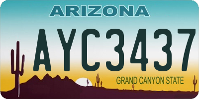AZ license plate AYC3437
