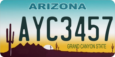 AZ license plate AYC3457