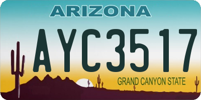 AZ license plate AYC3517