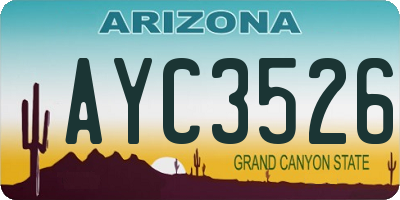 AZ license plate AYC3526