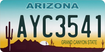 AZ license plate AYC3541