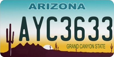 AZ license plate AYC3633