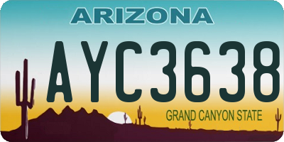 AZ license plate AYC3638