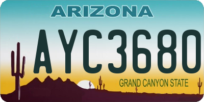 AZ license plate AYC3680