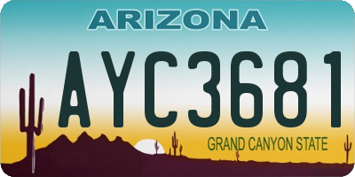 AZ license plate AYC3681