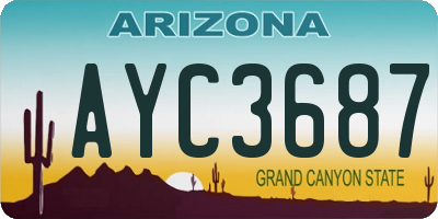 AZ license plate AYC3687