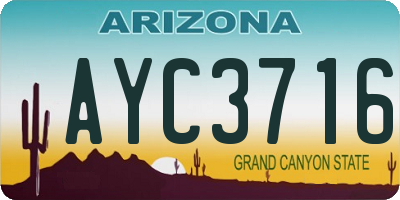 AZ license plate AYC3716