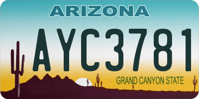 AZ license plate AYC3781