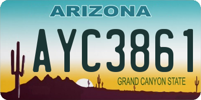 AZ license plate AYC3861
