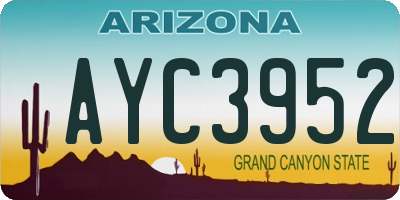AZ license plate AYC3952