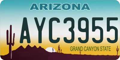 AZ license plate AYC3955