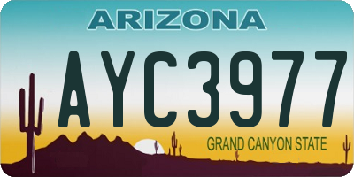 AZ license plate AYC3977