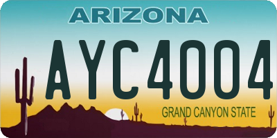 AZ license plate AYC4004