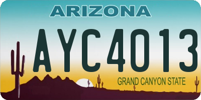 AZ license plate AYC4013
