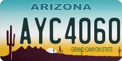 AZ license plate AYC4060