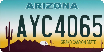 AZ license plate AYC4065