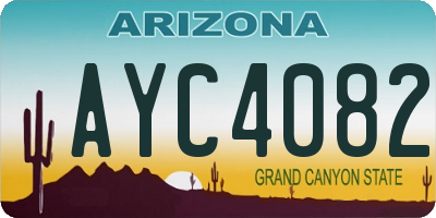 AZ license plate AYC4082