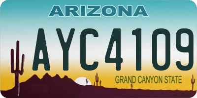 AZ license plate AYC4109