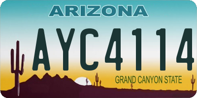 AZ license plate AYC4114