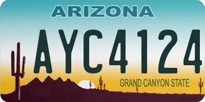 AZ license plate AYC4124