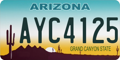 AZ license plate AYC4125
