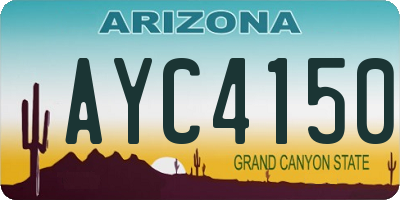 AZ license plate AYC4150