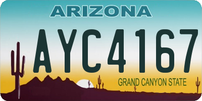 AZ license plate AYC4167